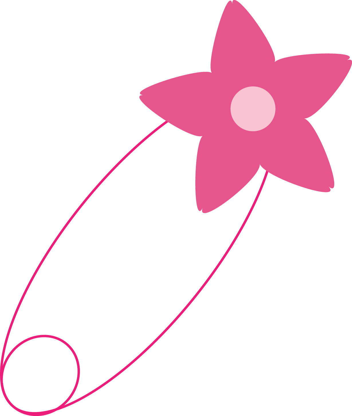 Decorative Flower Safety Pin PNG