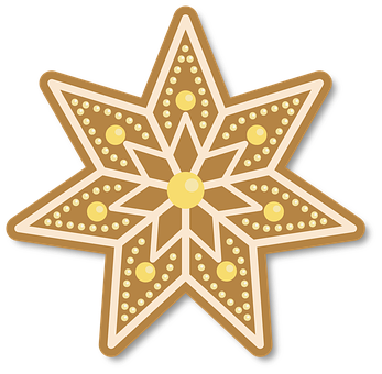 Decorative Gingerbread Star Cookie PNG