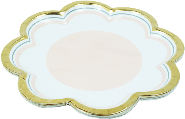 Decorative Gold Trimmed Paper Plate PNG