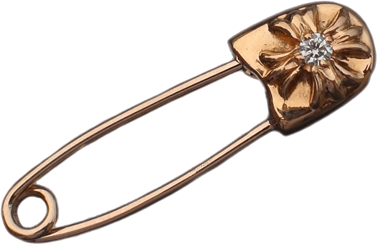 Decorative Golden Safety Pin PNG