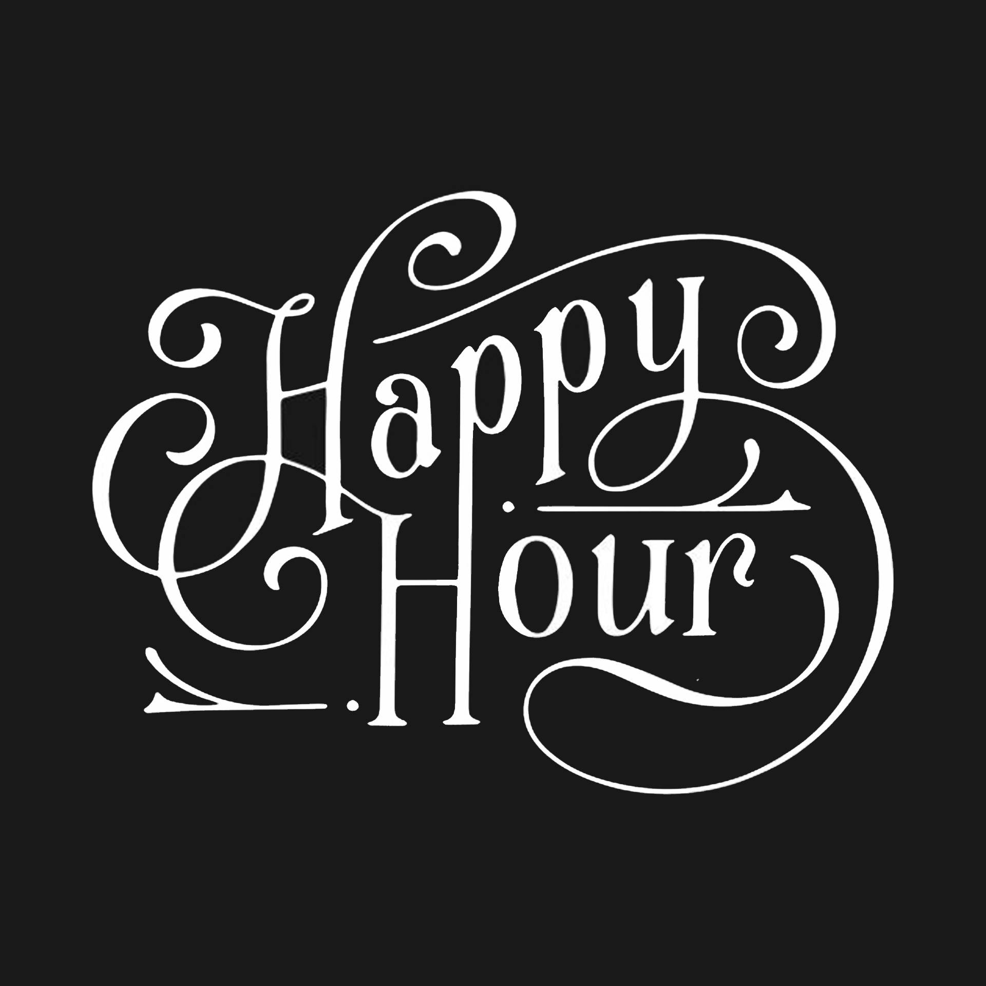 Decorative Happy Hour Text Art Wallpaper
