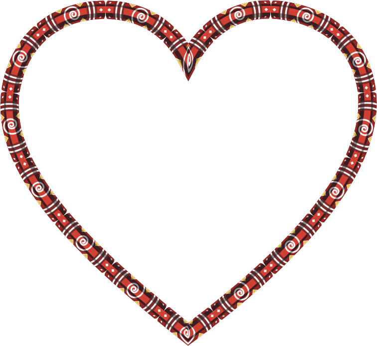 Decorative Heart Frame Design PNG