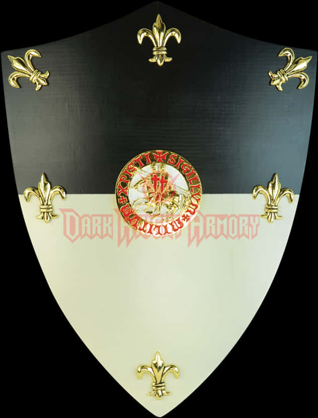 Decorative Heraldic Shieldwith Fleurde Lis PNG