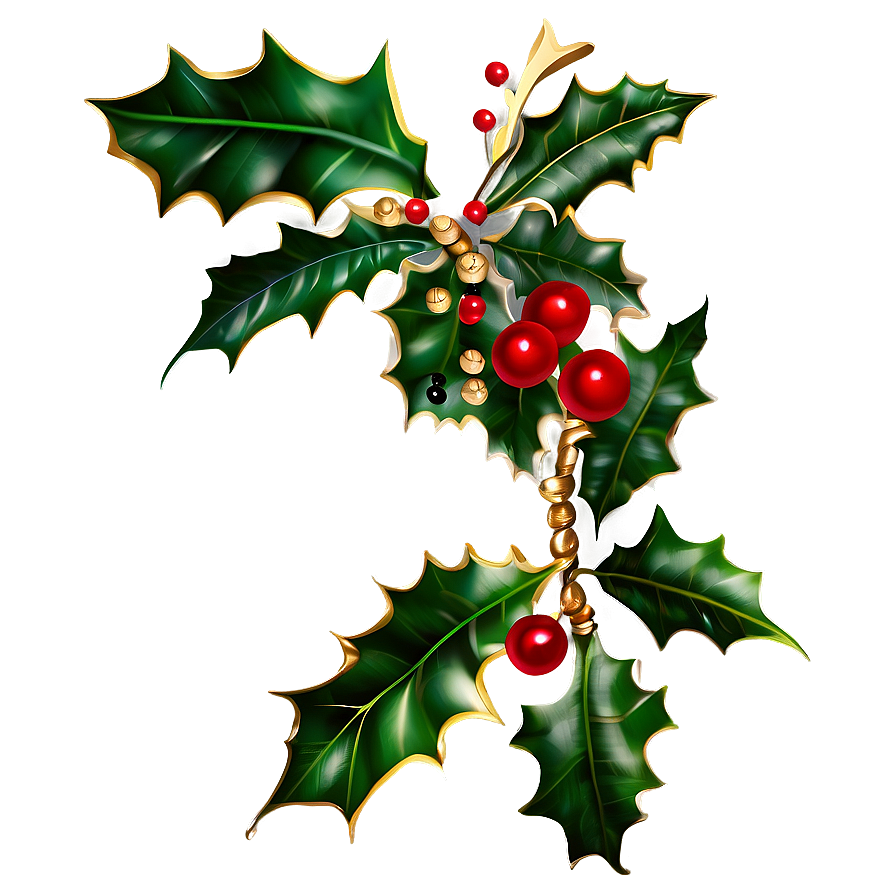 Decorative Holly Png 05252024 PNG