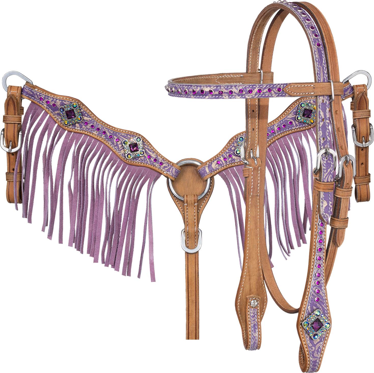 Decorative Horse Bridlewith Fringeand Gems PNG