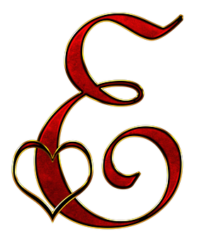 Decorative Letter Gwith Heart Design PNG
