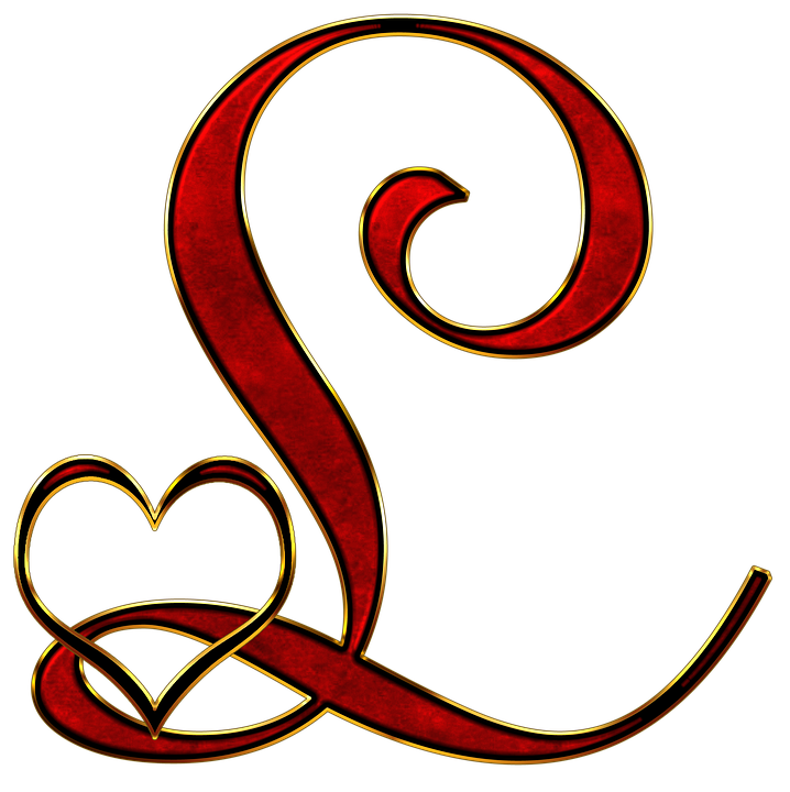 Decorative Letter Lwith Heart PNG