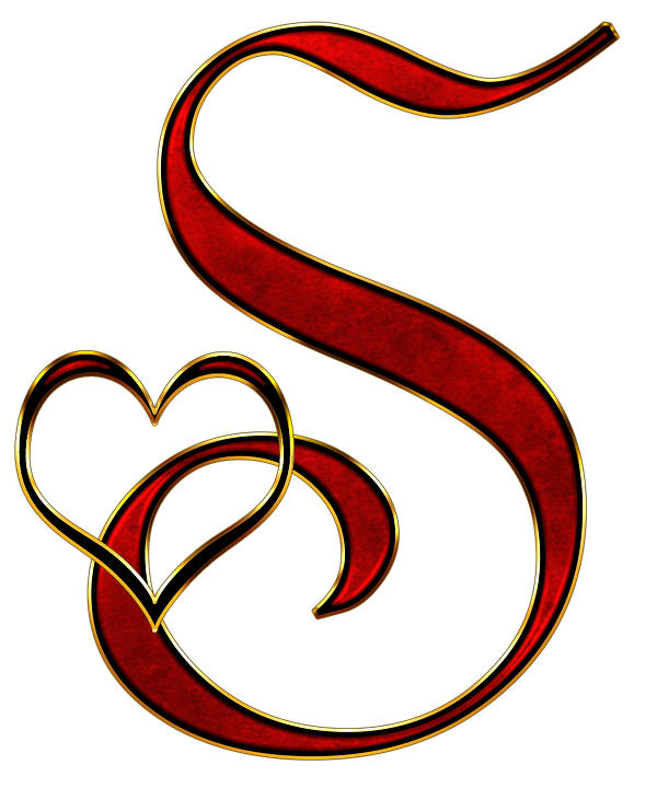 Decorative Letter Swith Heart PNG