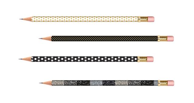 Decorative Pencils Black Background PNG