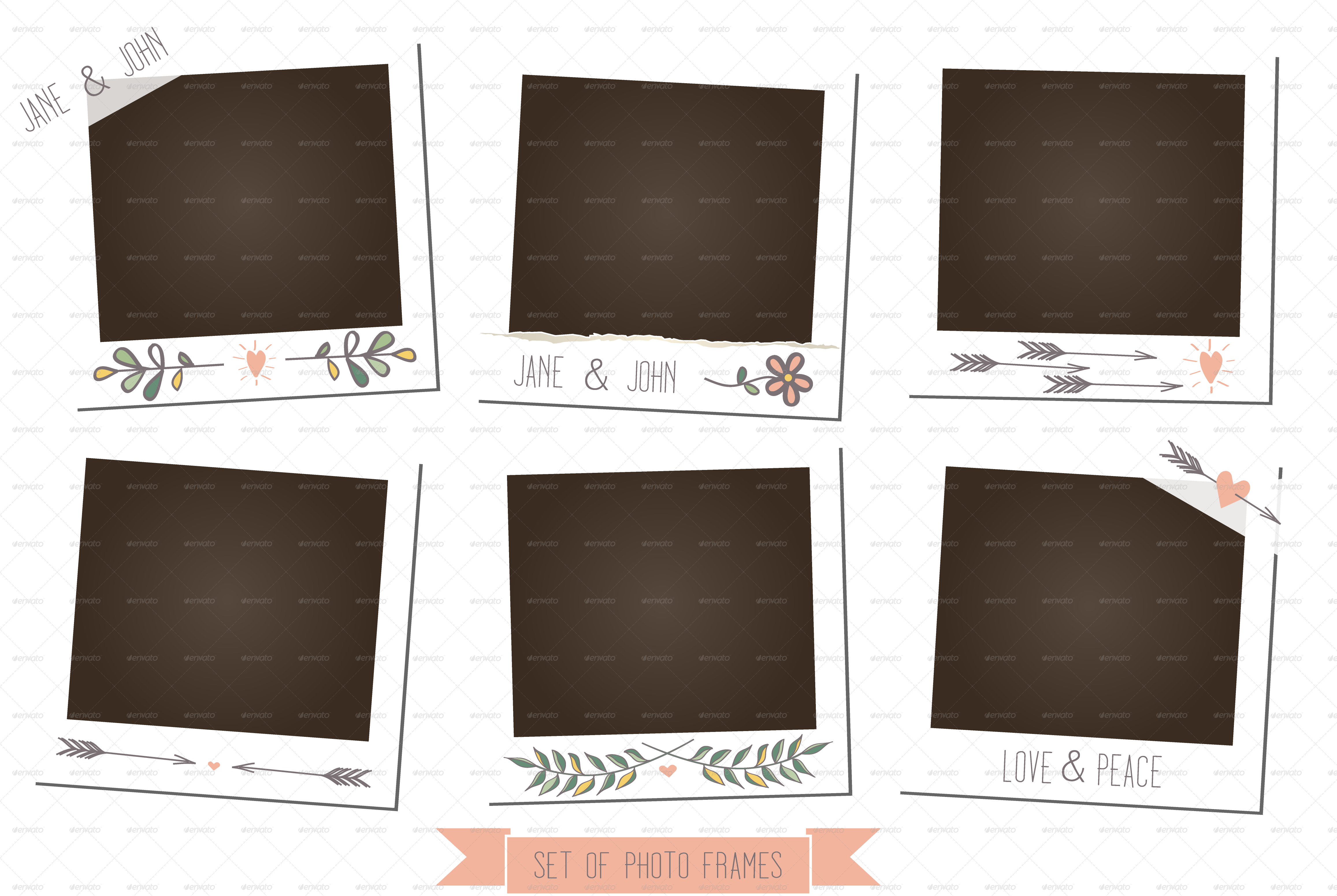 Decorative Photo Frames Collection PNG