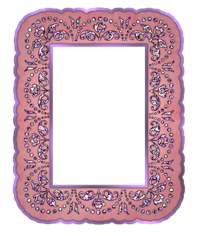 Decorative Pink Jeweled Frame PNG