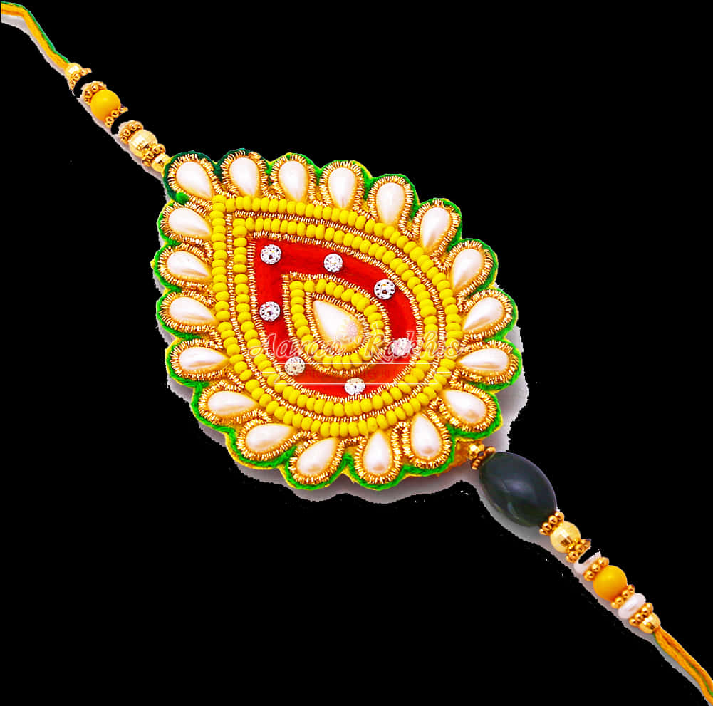 Decorative Rakhi Bracelet Design PNG