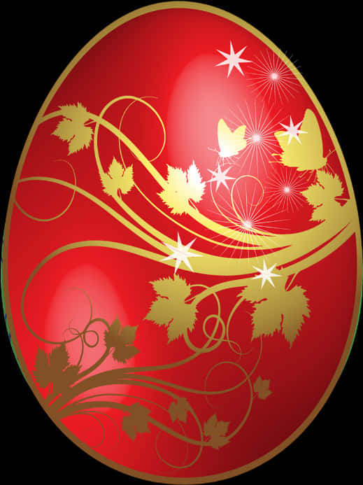 Decorative Red Easter Egg PNG