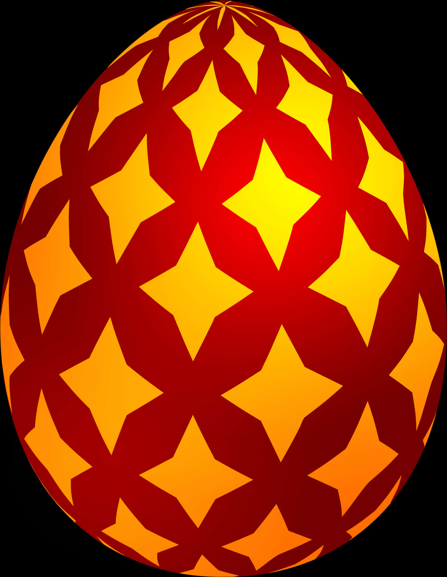 Decorative Red Patterned Egg PNG