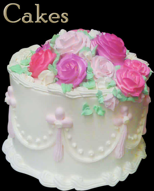 Decorative Rose Cake H D PNG