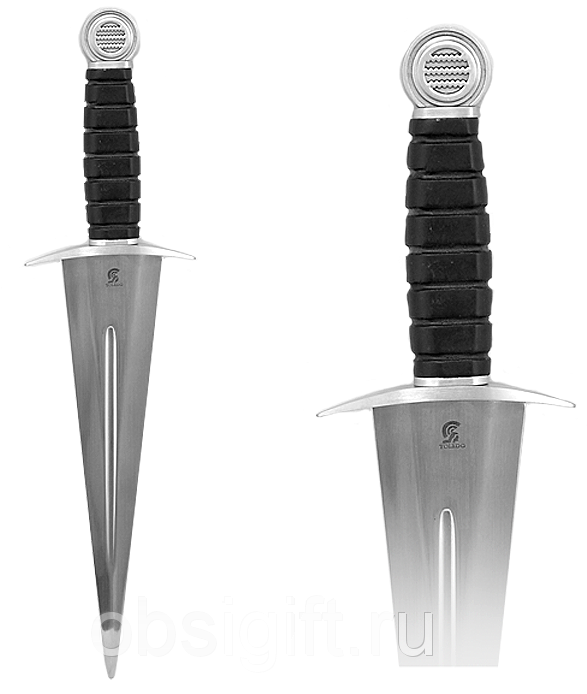 Decorative Silver Daggers With Black Grips PNG