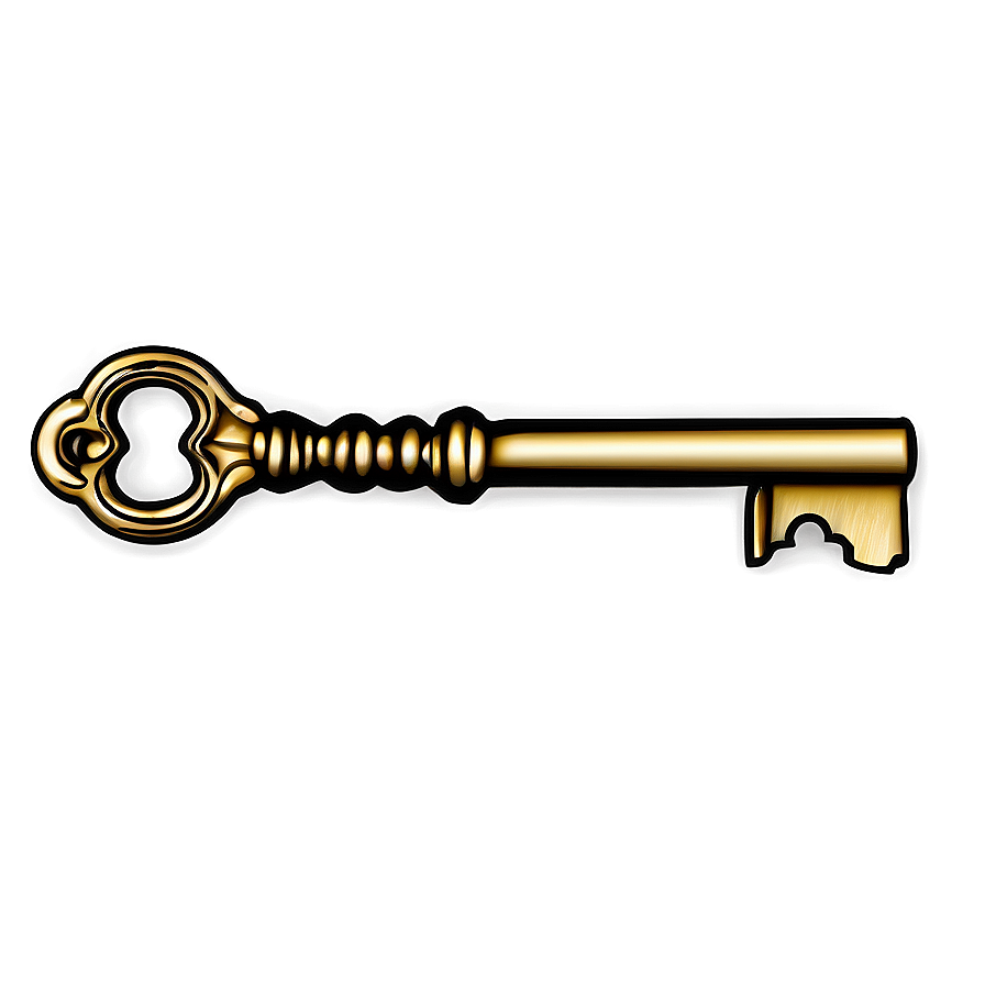 Decorative Skeleton Key Outline Png Pwo78 PNG