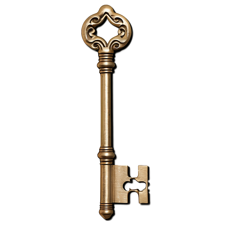 Decorative Skeleton Key Outline Png Sbs PNG