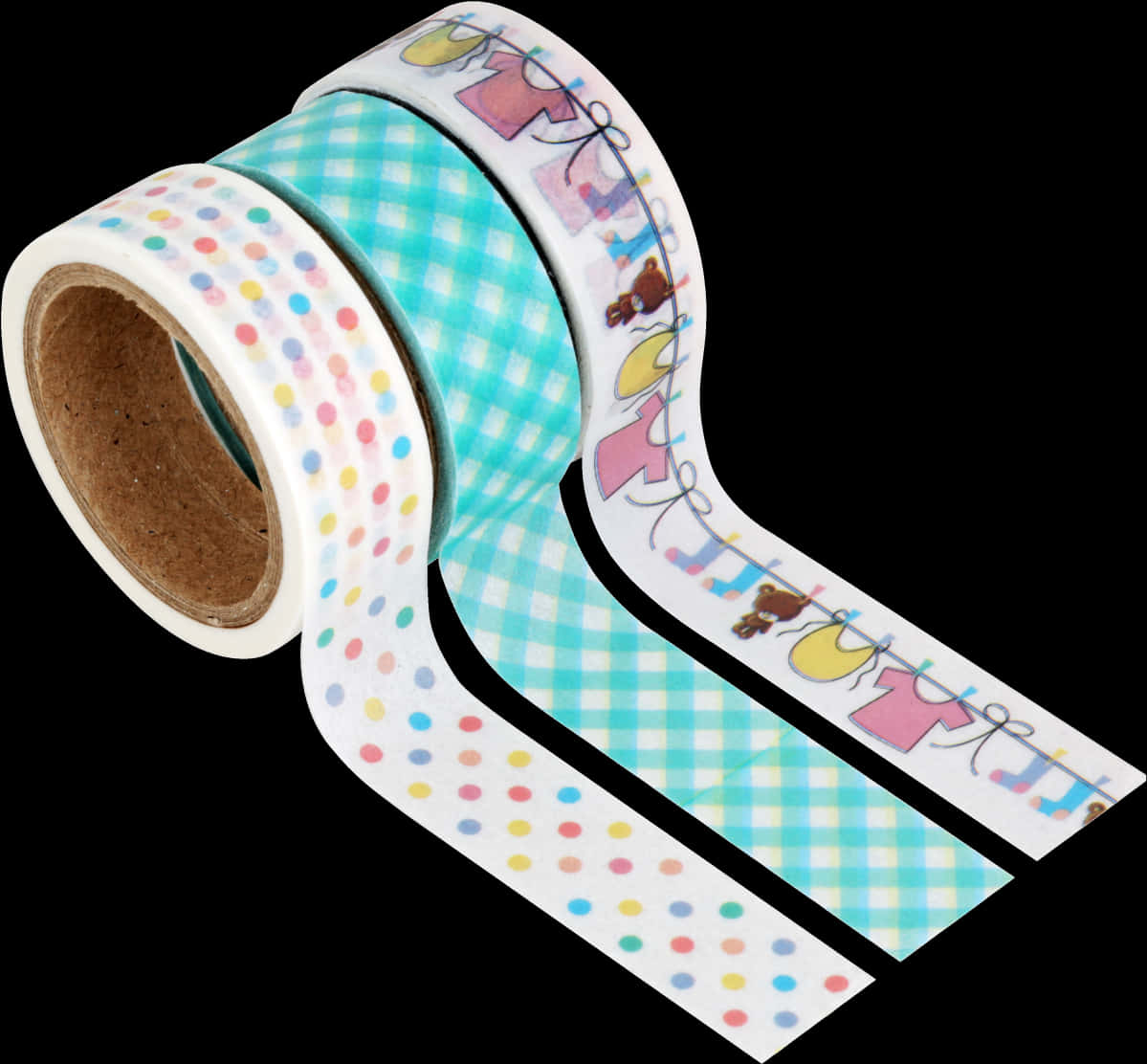 Decorative Washi Tape Rolls PNG