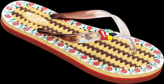 Decorative Women Flip Flop Sandal PNG