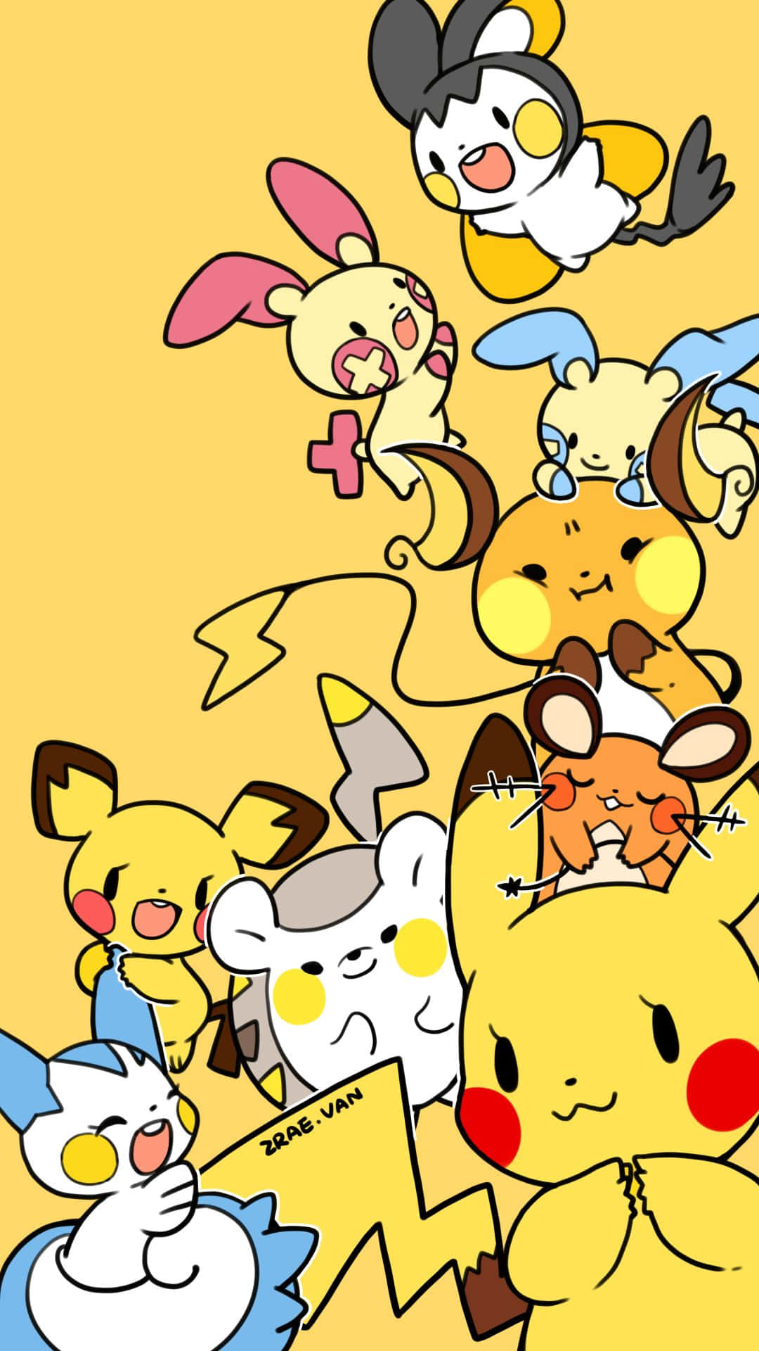 Dedenneoutro Pokemon Amarelo. Papel de Parede