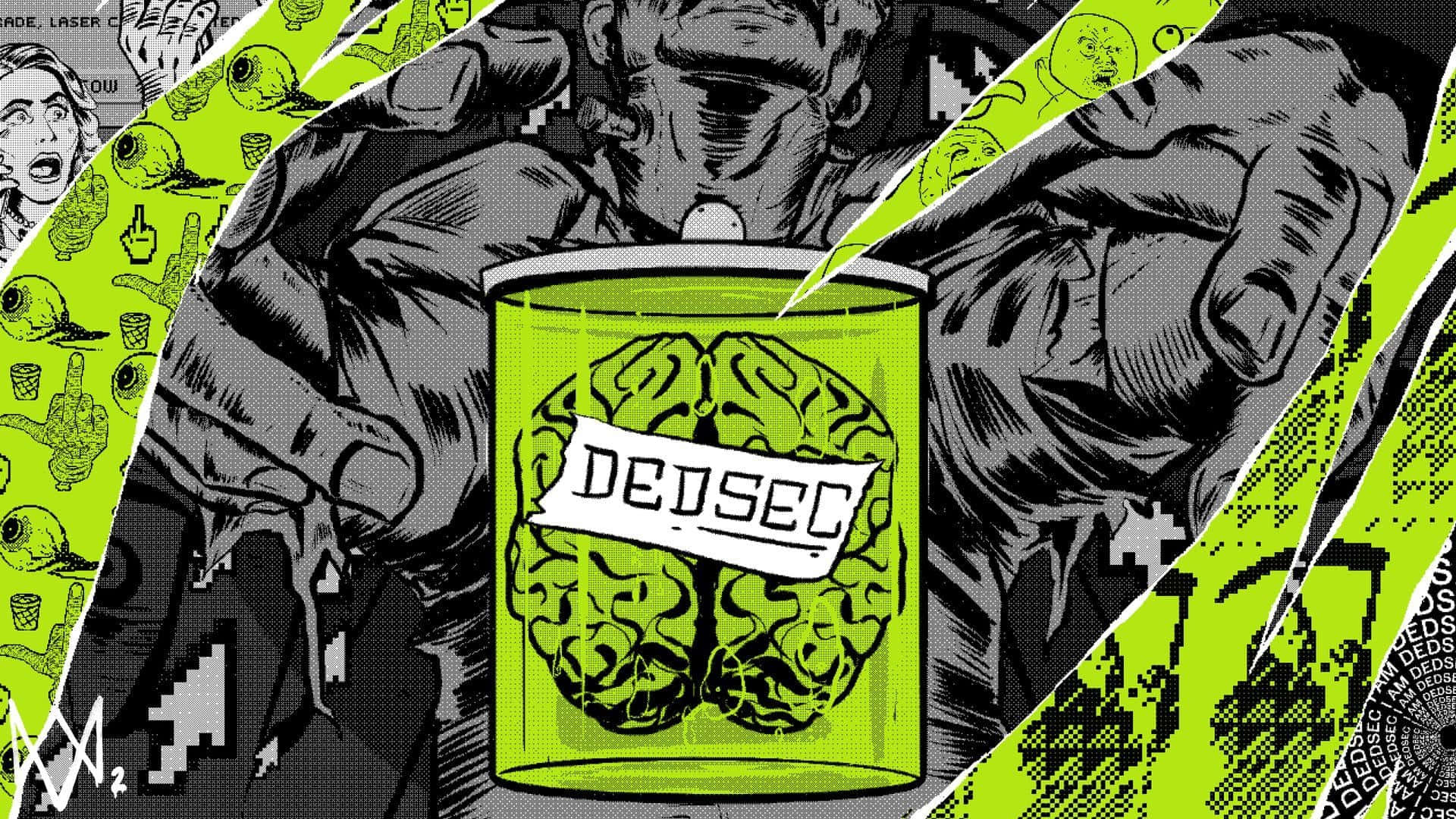 Dedsec Brain Energy Drink Illustration Wallpaper