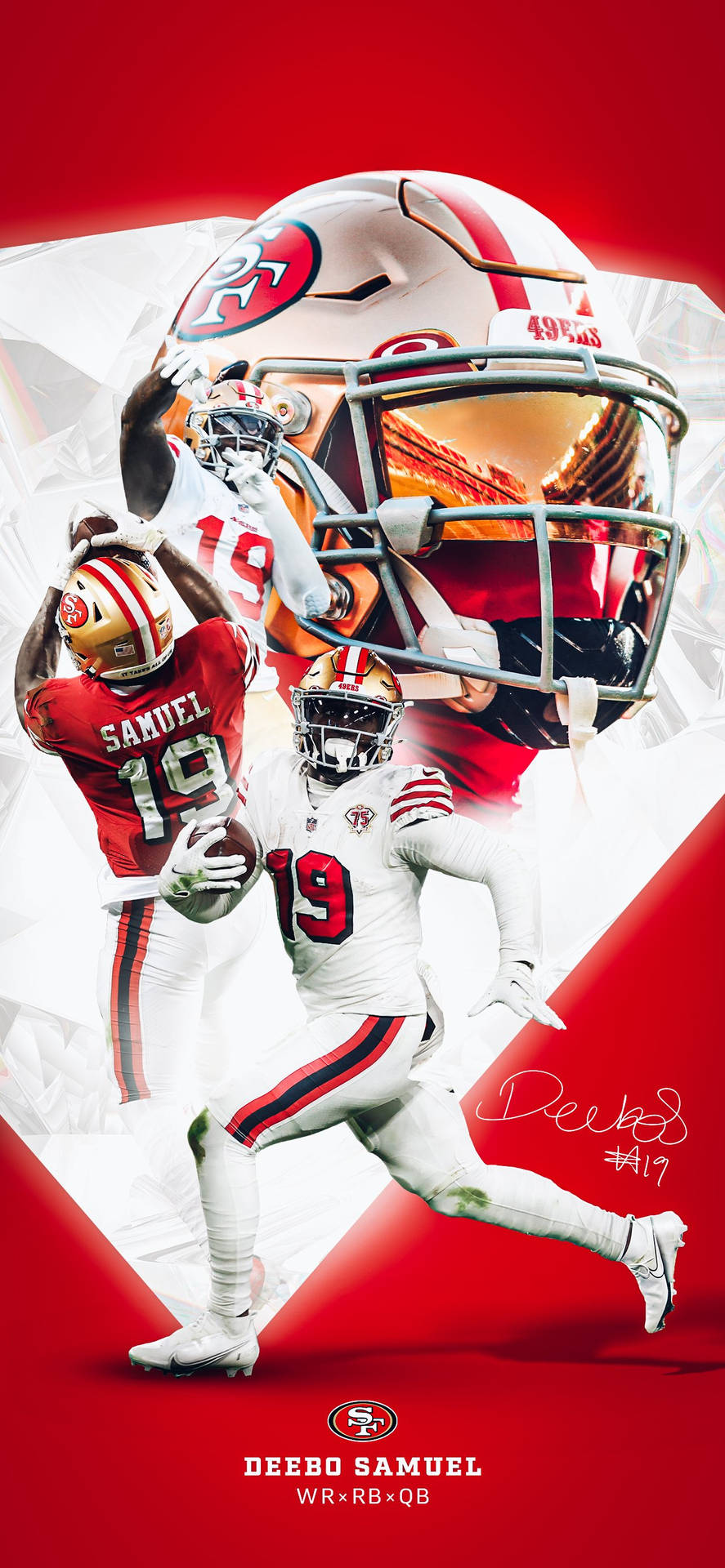 Deebo Samuel Red And White Wallpaper
