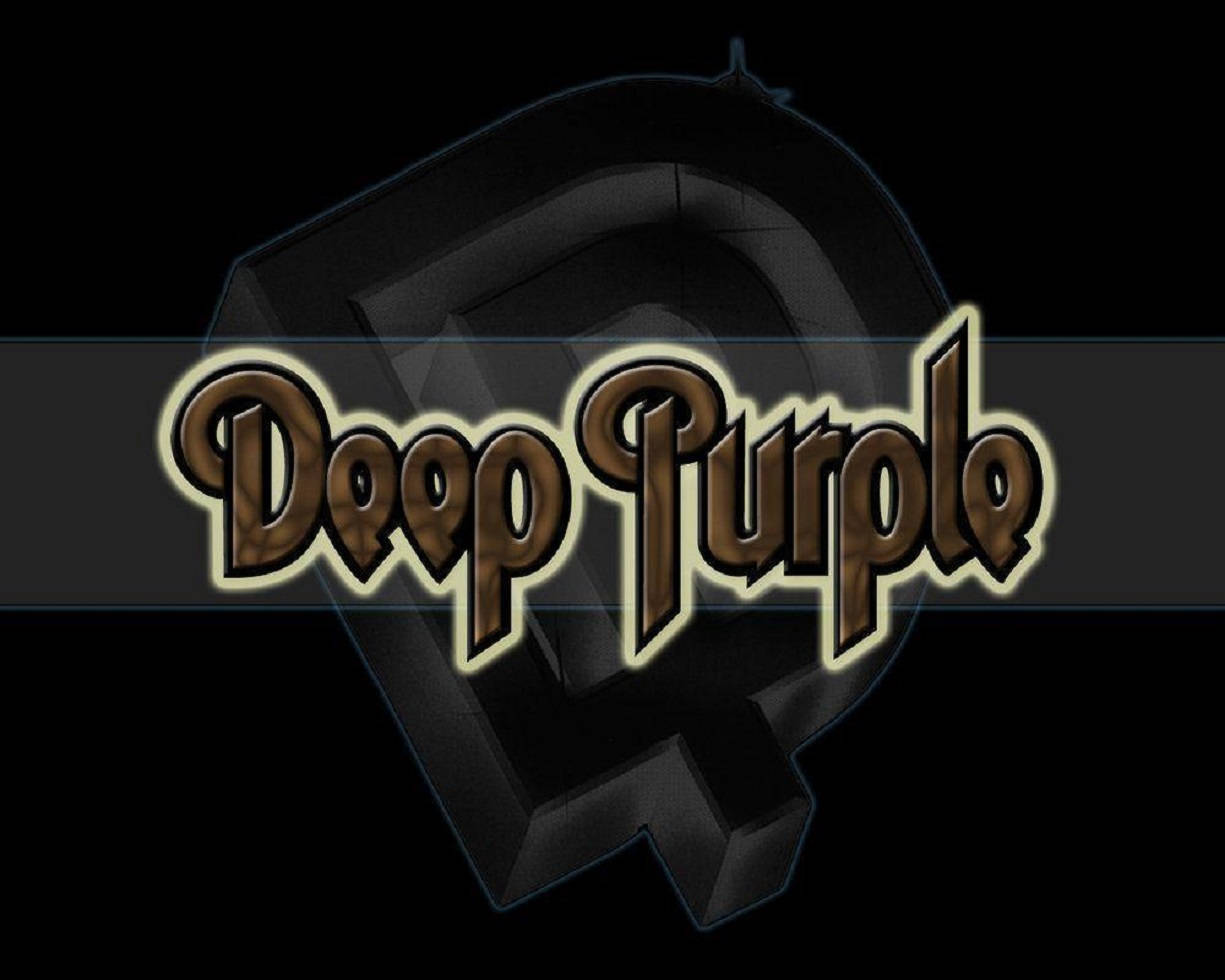 Logode Deep Purple Con Tipografía Negra Fondo de pantalla