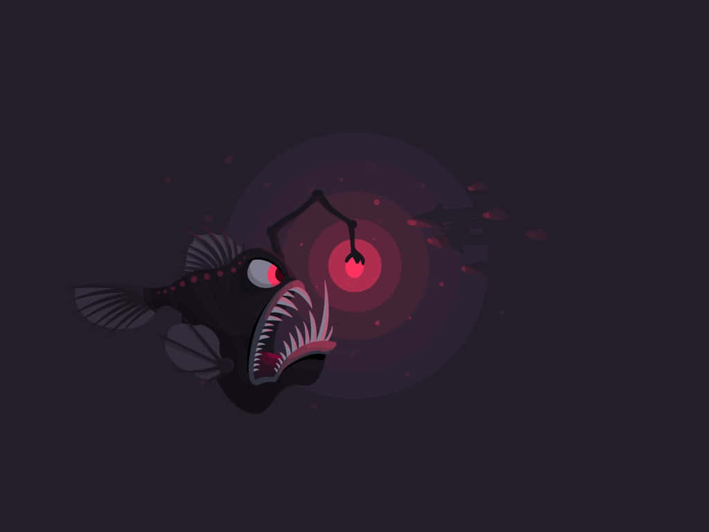 Diepzee Anglerfish Illustratie Achtergrond