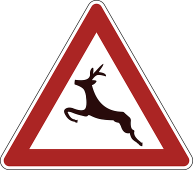 Deer Crossing Road Sign PNG