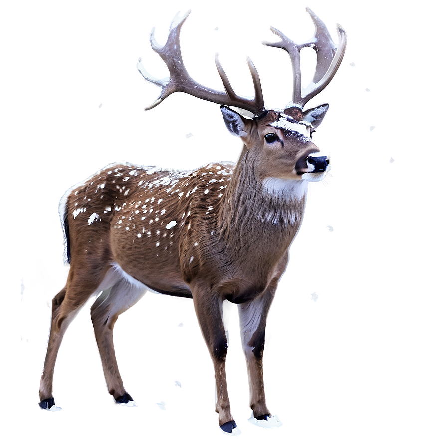 Deer In Snowfall Png Hwc PNG