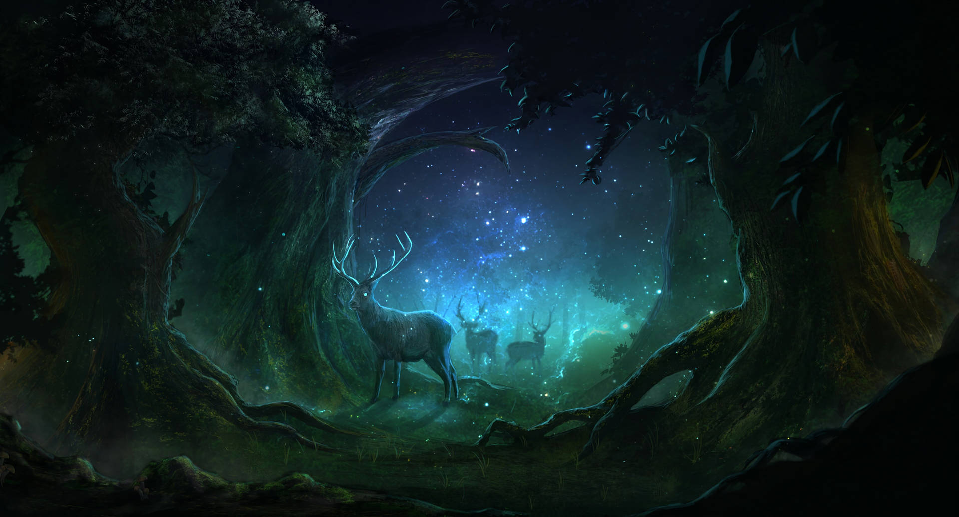 Deer In The Magic Forest