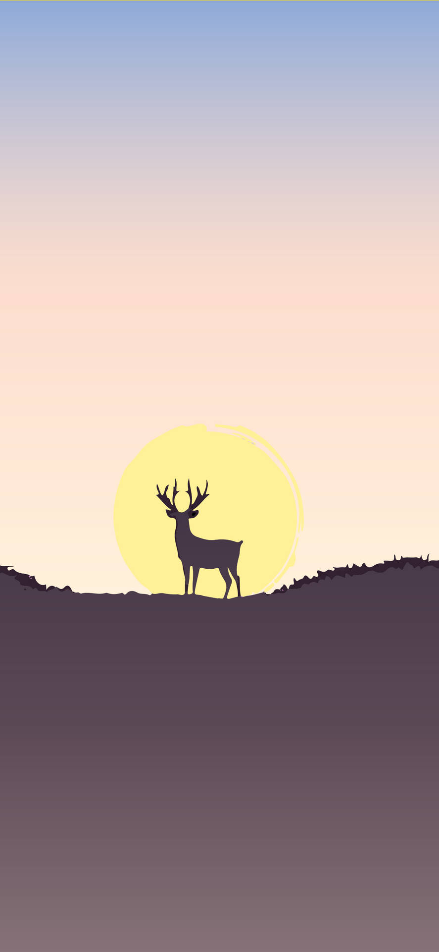 A Deer Silhouetted Against The Sunset Wallpaper
