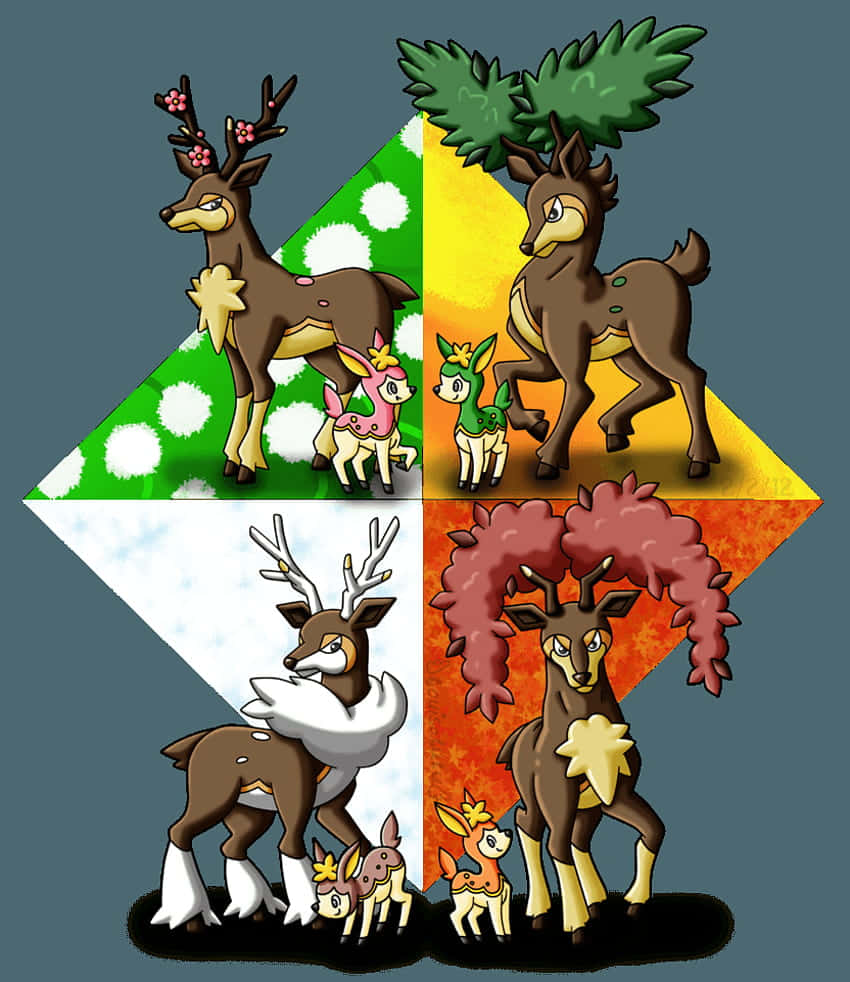 Deerling_ Seasons_ Forms_ Illustration Wallpaper