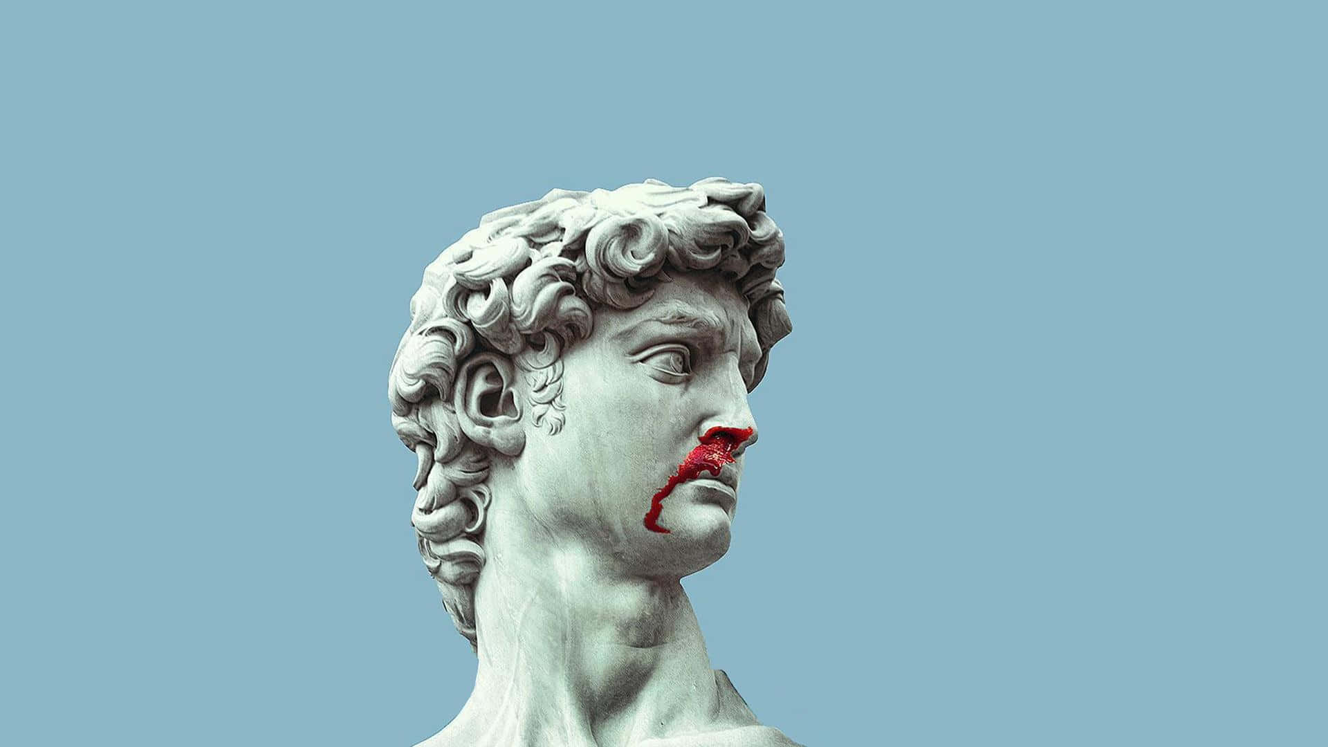 Defaced Classical Bust Statue Wallpaper