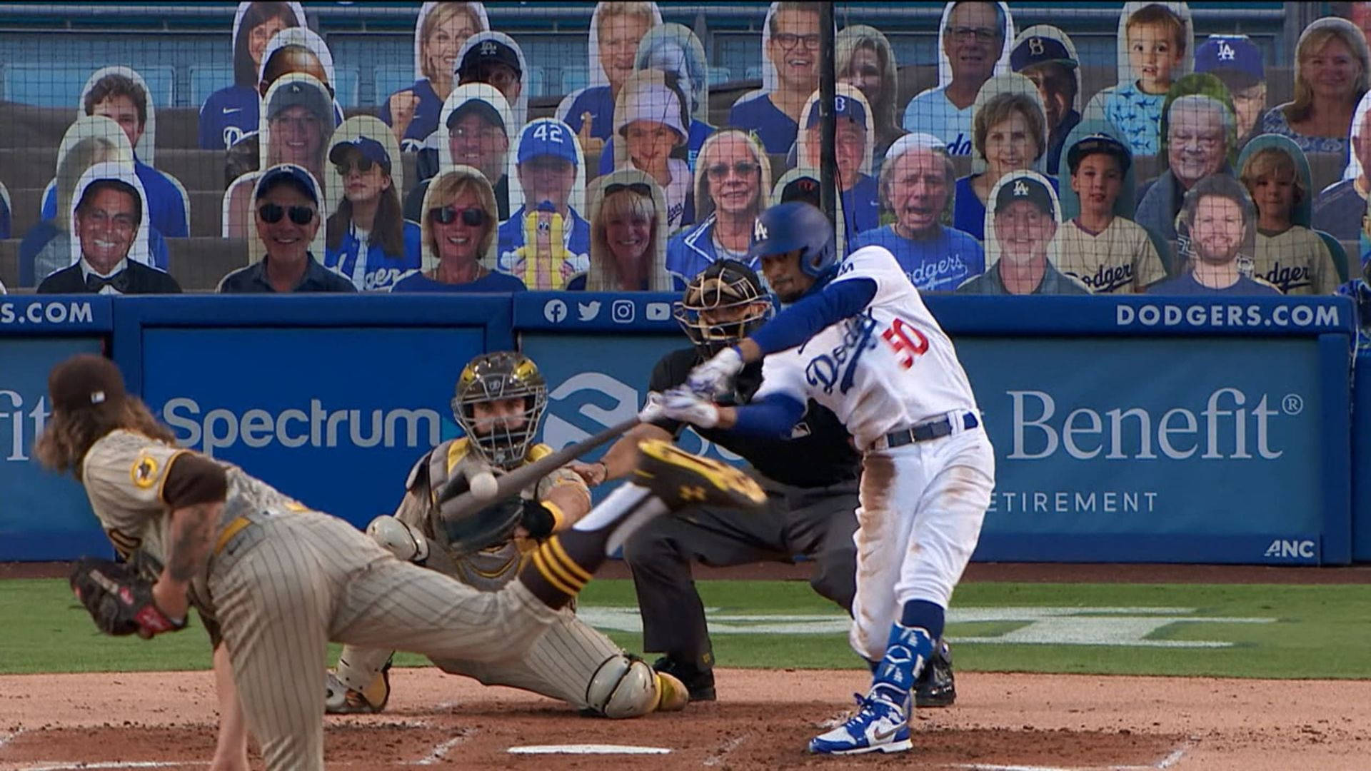 Download Joc Pederson Roaring For Dodgers Wallpaper