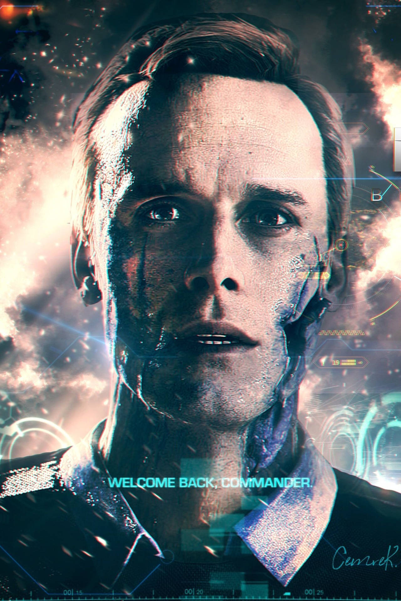 Deformed Connors' Face Detroit: Become Human Wallpaper