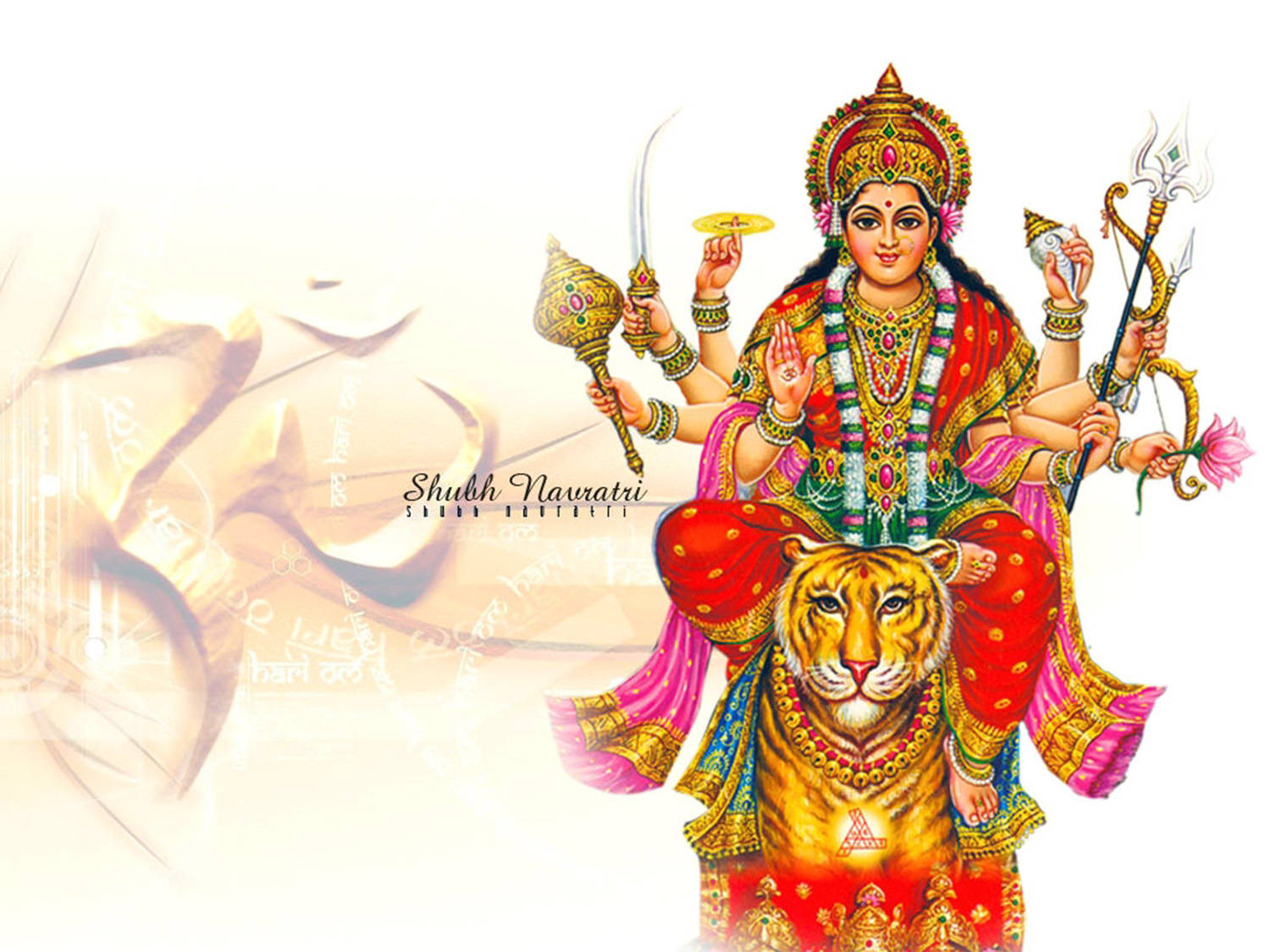 Download Deity Maa Sherawali Shubh Navratri Poster Wallpaper | Wallpapers .com