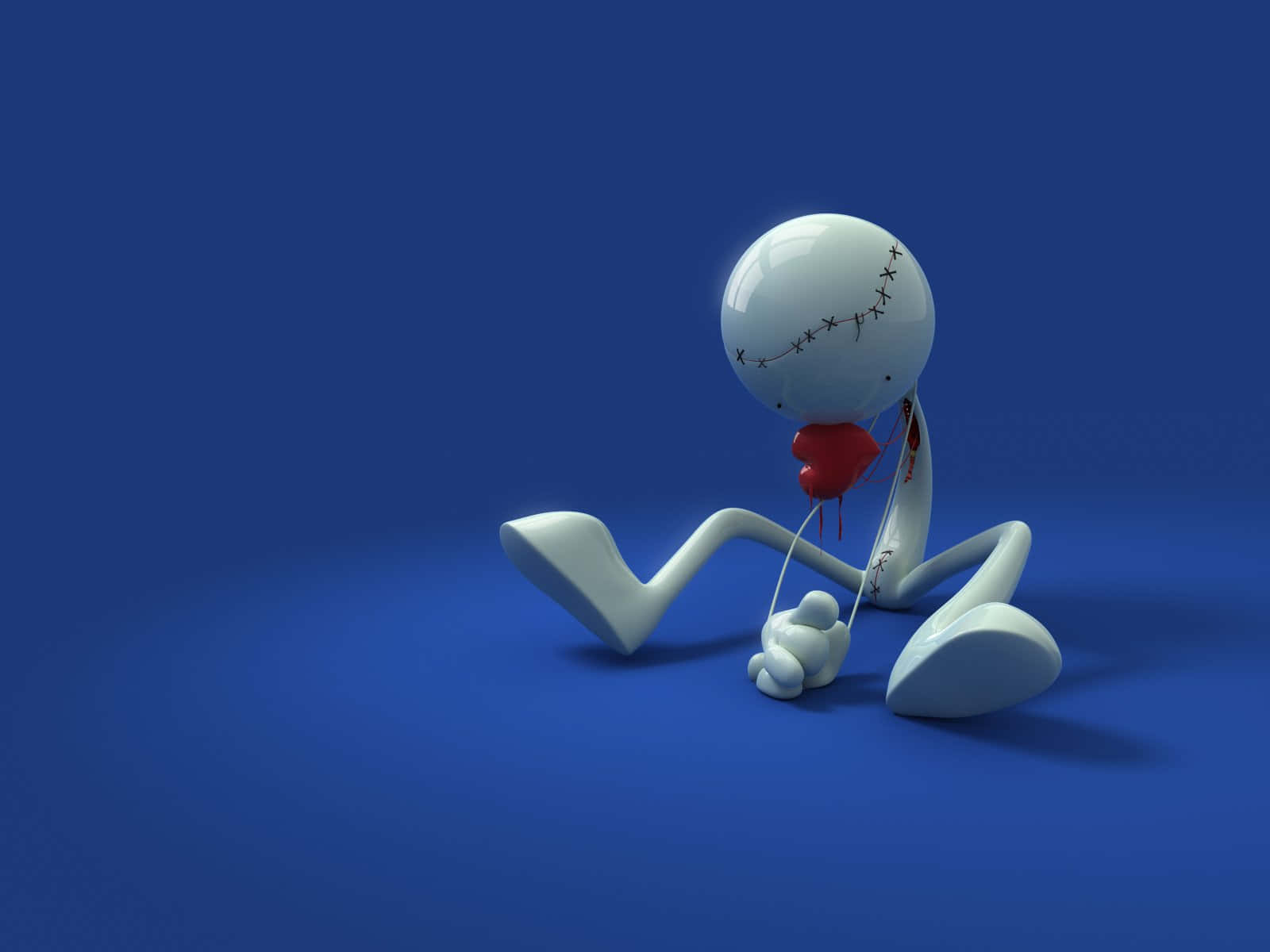 Dejected Animated Character Sitting Wallpaper