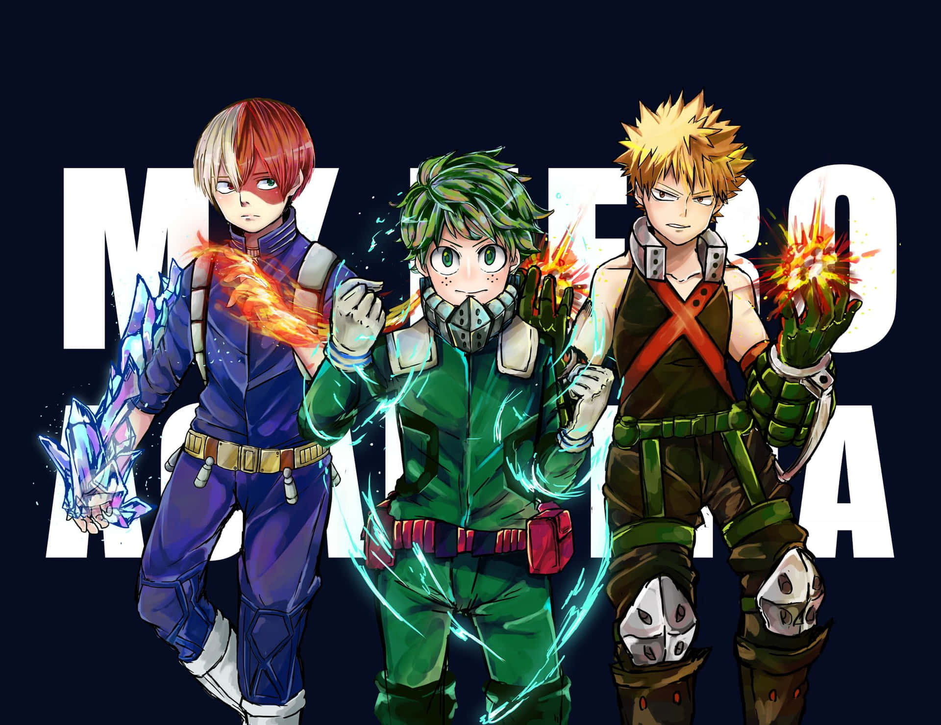 All for One, One for All - Deku and Todoroki Ready for Battle Wallpaper
