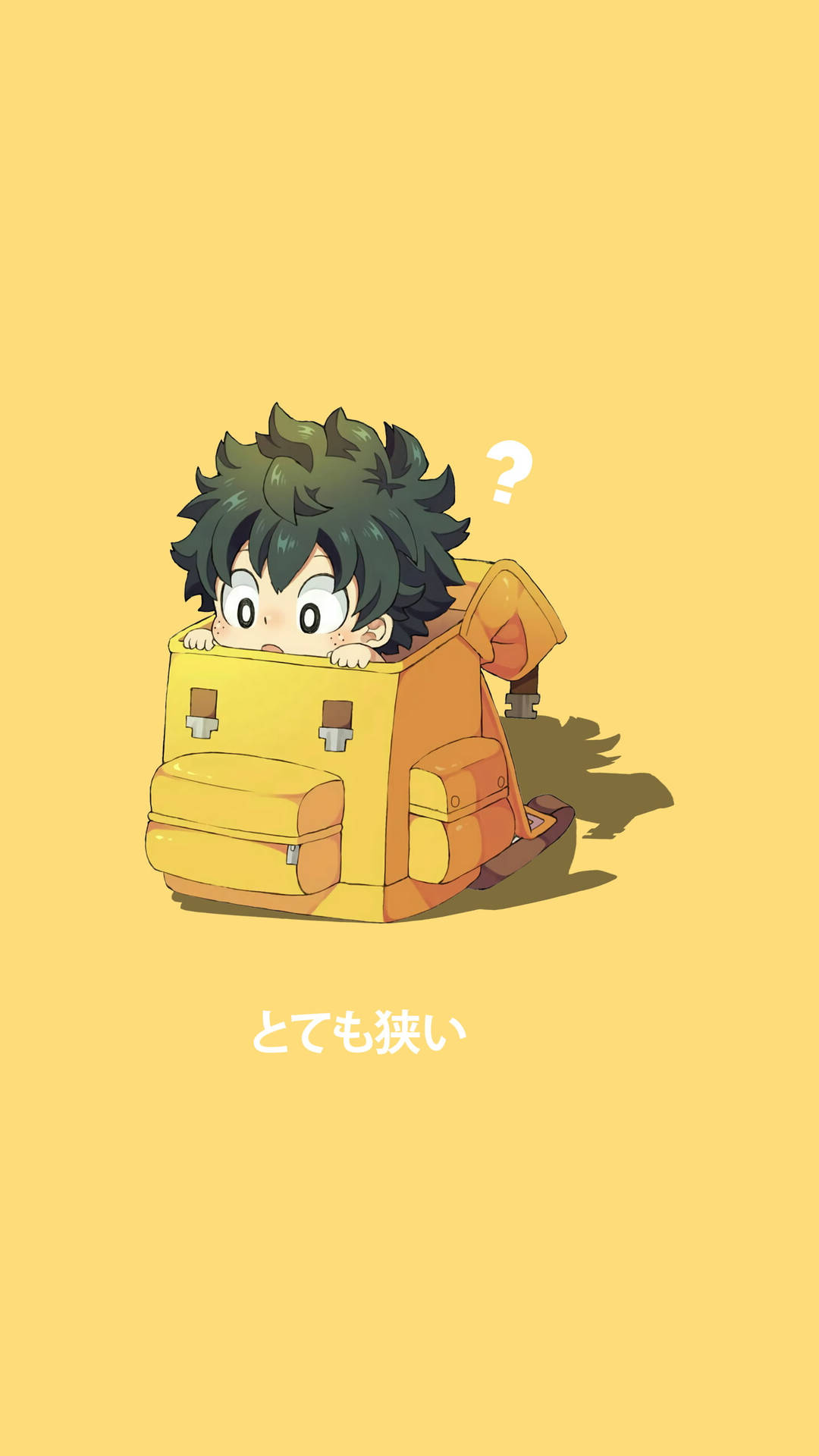 Deku Cute In A Yellow Bag Wallpaper