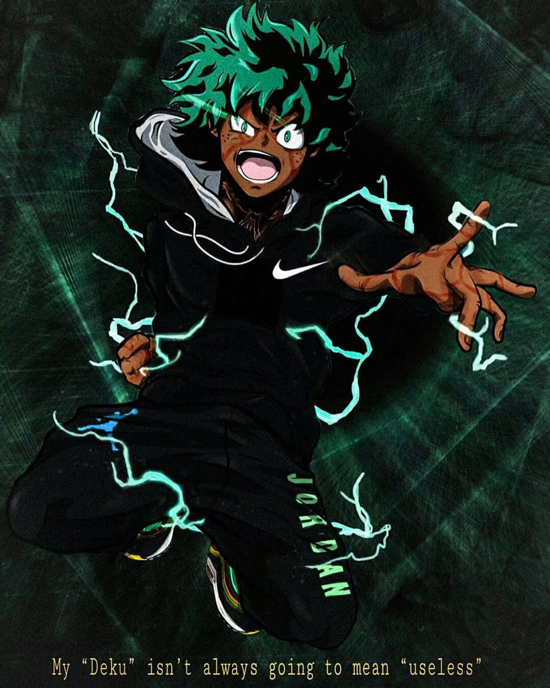 Download Deku Drip Electric Aura Wallpaper | Wallpapers.com