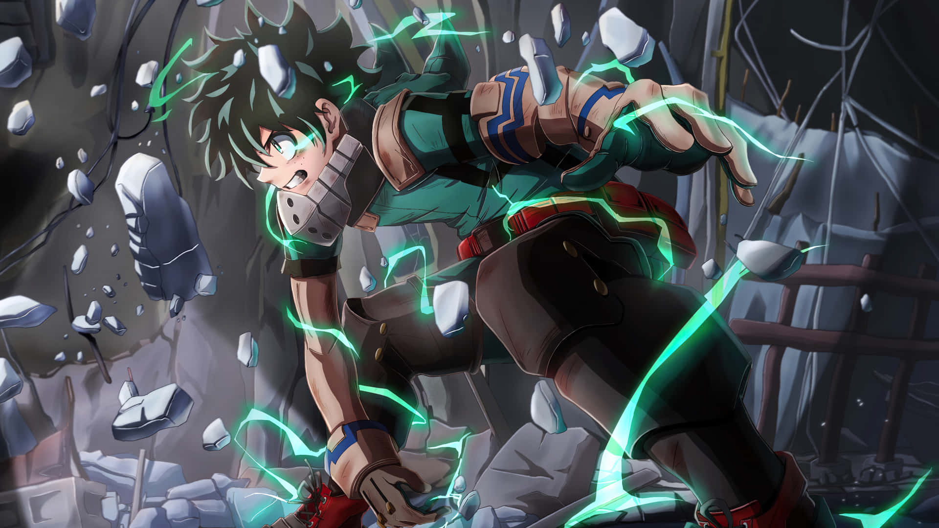 Deku Surrounded By Debris Picture