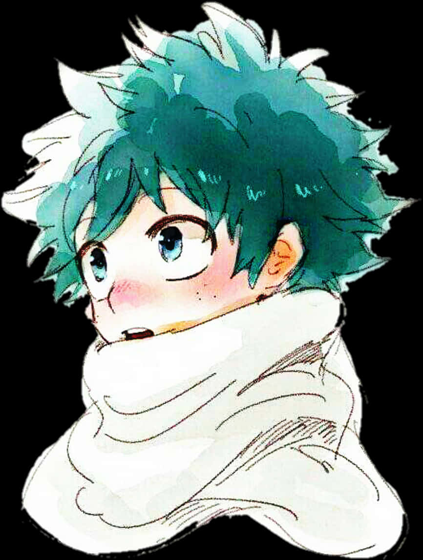 Download Deku Portraitin Scarf | Wallpapers.com