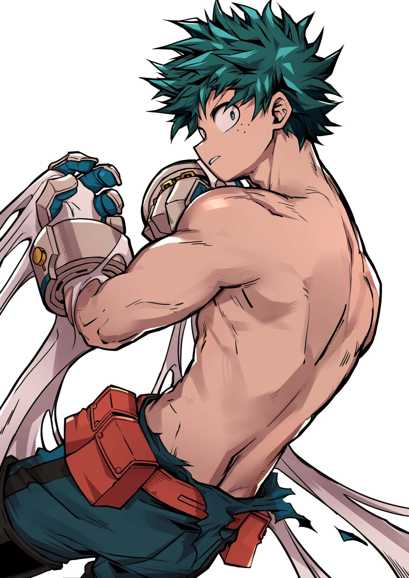 Deku_ Shirtless_ Hero_ Gear Wallpaper