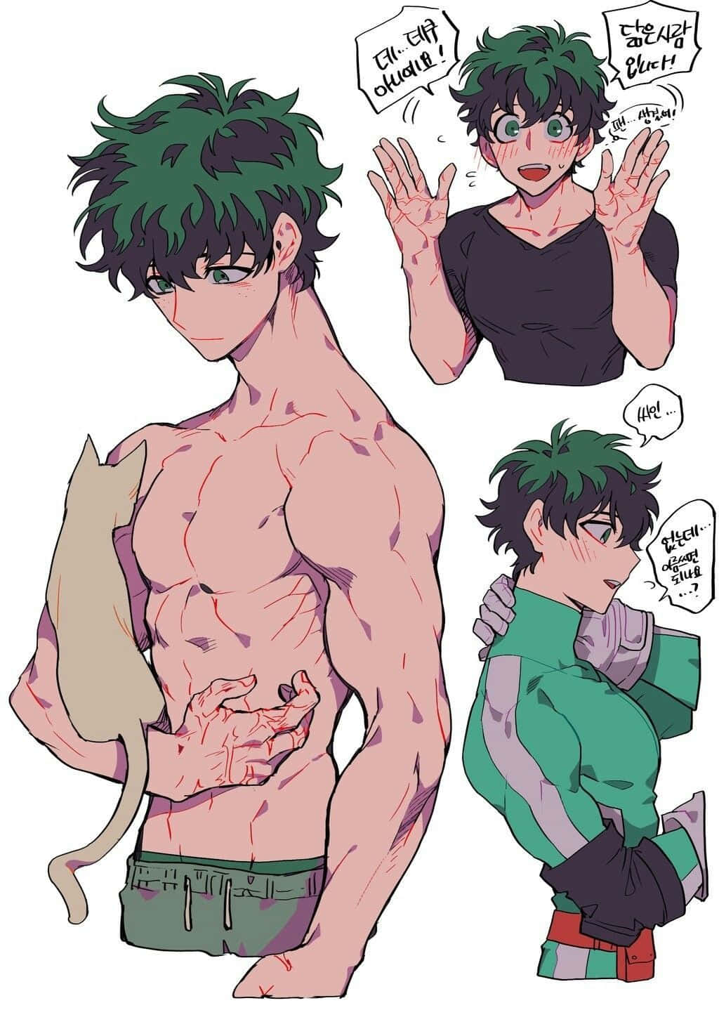 Karakter Anime Berotot Deku Tanpa Baju Wallpaper