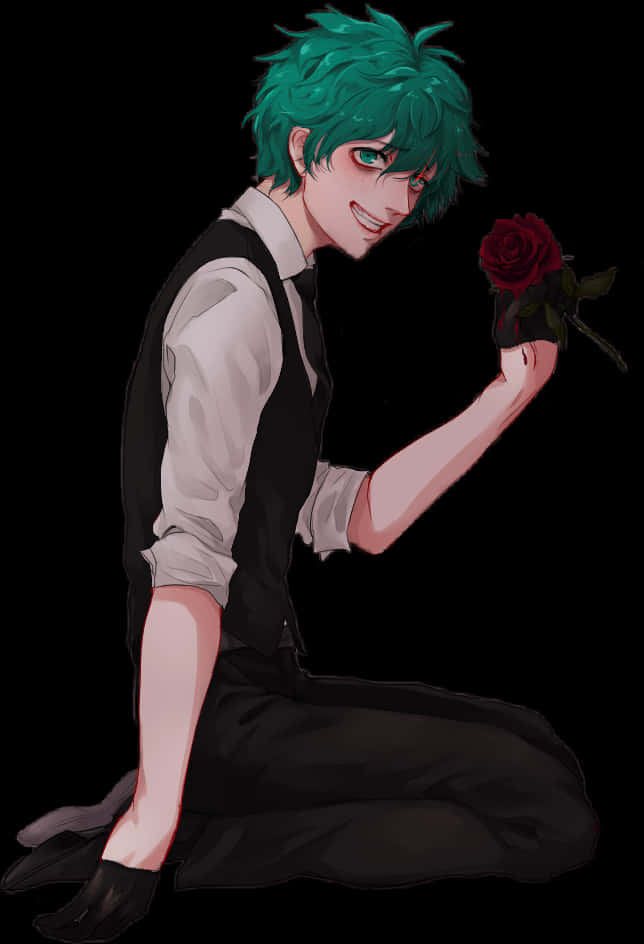 Deku_with_ Rose_ Offering PNG