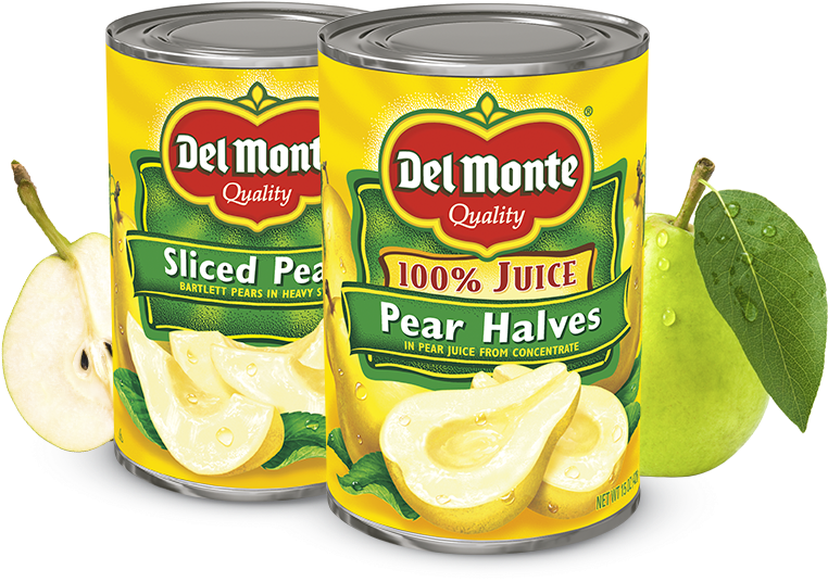 Del Monte Canned Pear Halvesand Slices PNG