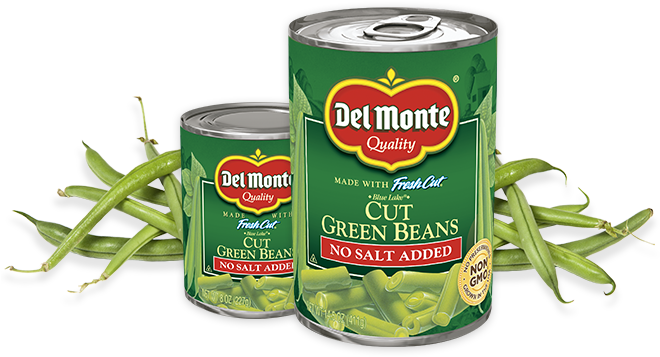 Del Monte Cut Green Beans No Salt Added Cans PNG