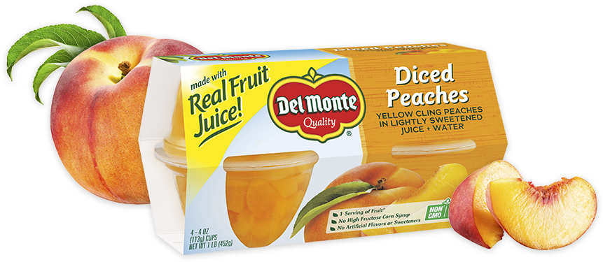 Del Monte Diced Peaches Packaging PNG